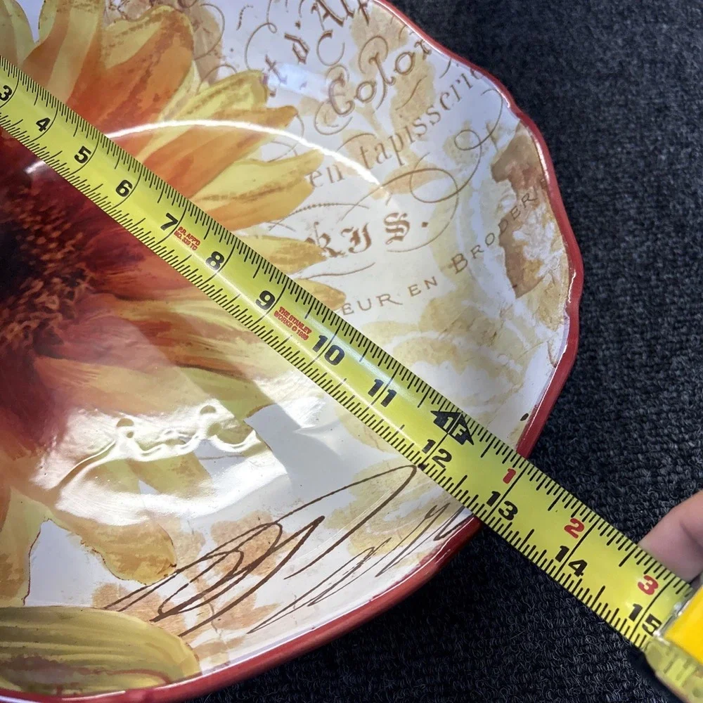 Certified International~Paris Sunflower Ceramic Pasta Serving Bowl~13